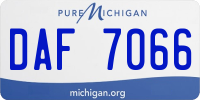 MI license plate DAF7066