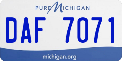 MI license plate DAF7071