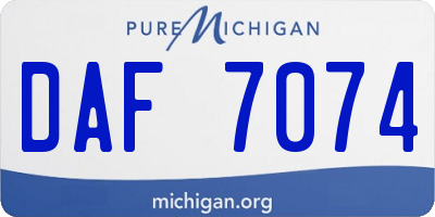 MI license plate DAF7074