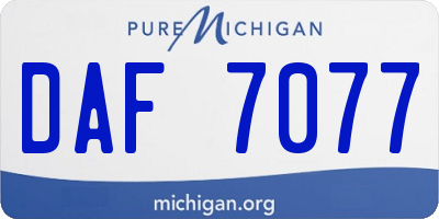MI license plate DAF7077