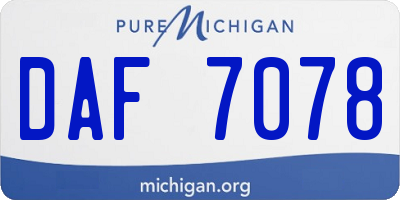 MI license plate DAF7078
