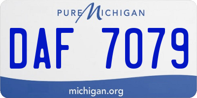 MI license plate DAF7079