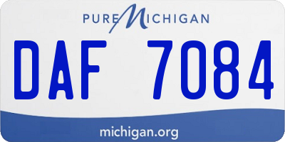 MI license plate DAF7084