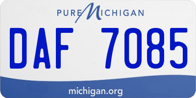 MI license plate DAF7085