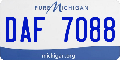 MI license plate DAF7088