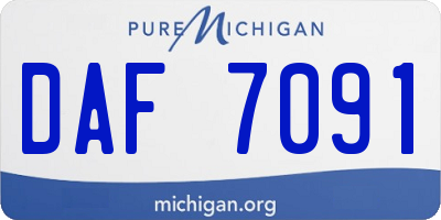 MI license plate DAF7091
