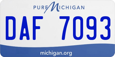 MI license plate DAF7093