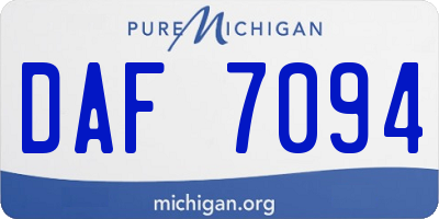 MI license plate DAF7094