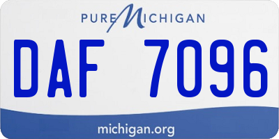 MI license plate DAF7096