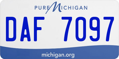 MI license plate DAF7097