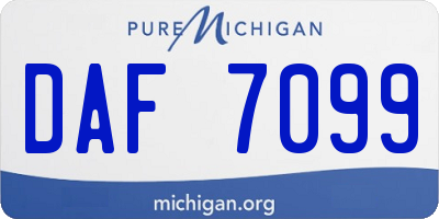 MI license plate DAF7099