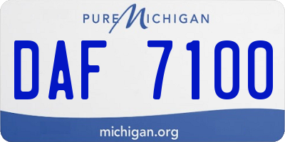 MI license plate DAF7100