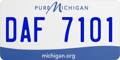 MI license plate DAF7101