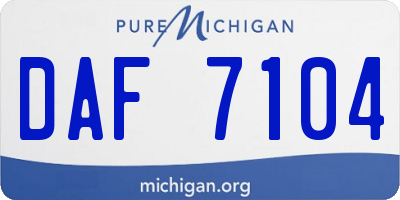 MI license plate DAF7104