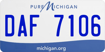 MI license plate DAF7106
