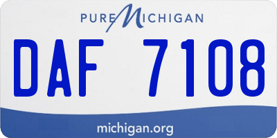 MI license plate DAF7108