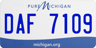 MI license plate DAF7109