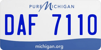 MI license plate DAF7110