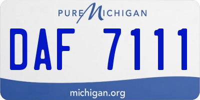MI license plate DAF7111