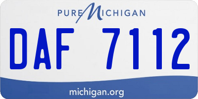 MI license plate DAF7112