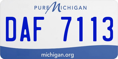 MI license plate DAF7113