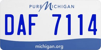 MI license plate DAF7114