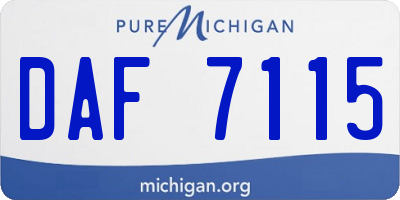 MI license plate DAF7115