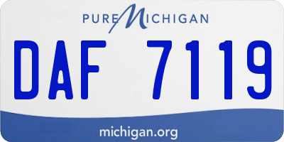 MI license plate DAF7119