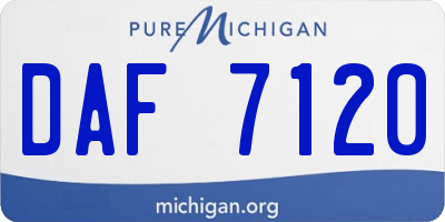 MI license plate DAF7120