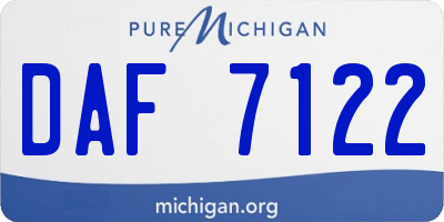 MI license plate DAF7122