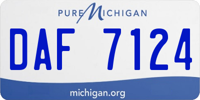 MI license plate DAF7124