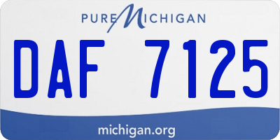 MI license plate DAF7125
