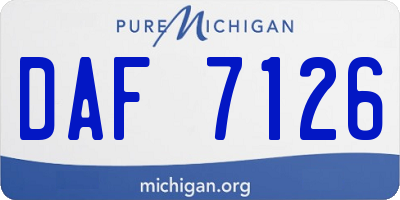 MI license plate DAF7126