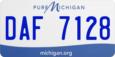 MI license plate DAF7128