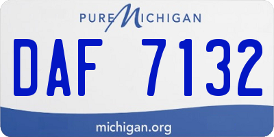 MI license plate DAF7132