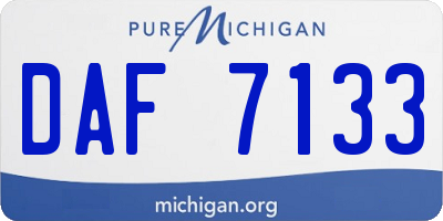 MI license plate DAF7133