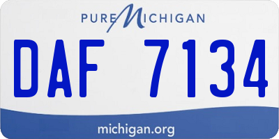MI license plate DAF7134