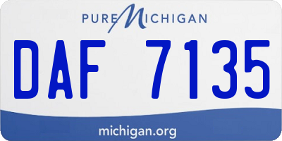 MI license plate DAF7135