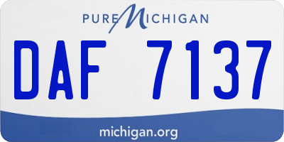 MI license plate DAF7137