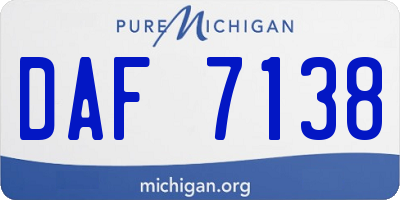 MI license plate DAF7138