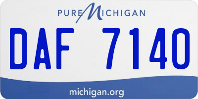 MI license plate DAF7140