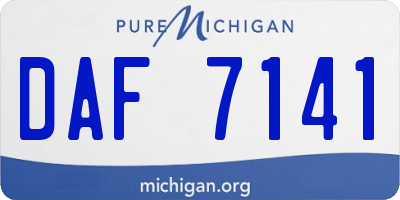 MI license plate DAF7141