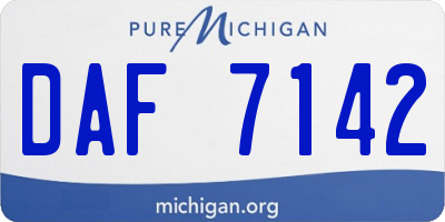 MI license plate DAF7142