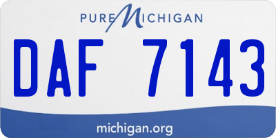 MI license plate DAF7143
