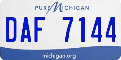 MI license plate DAF7144