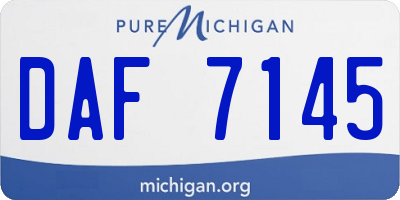 MI license plate DAF7145