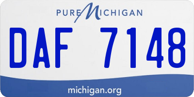 MI license plate DAF7148