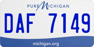 MI license plate DAF7149
