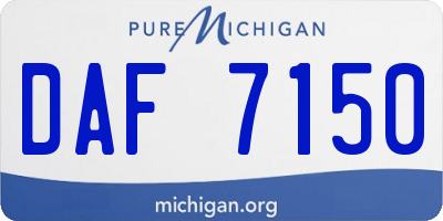 MI license plate DAF7150