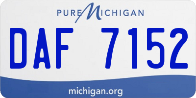 MI license plate DAF7152